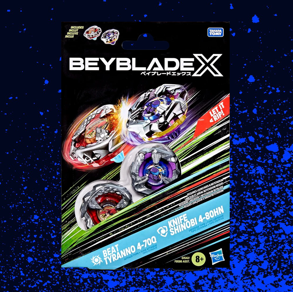 Beyblade X Dual Pack Set - Beat Tyranno 4-70Q and Knife Shinobi 4-80HN