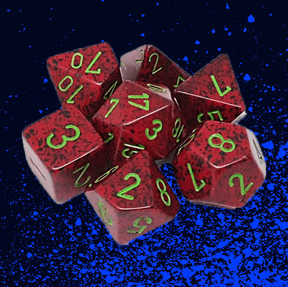 Chessex Speckled Polyhedral 7 Dice Set - Strawberry