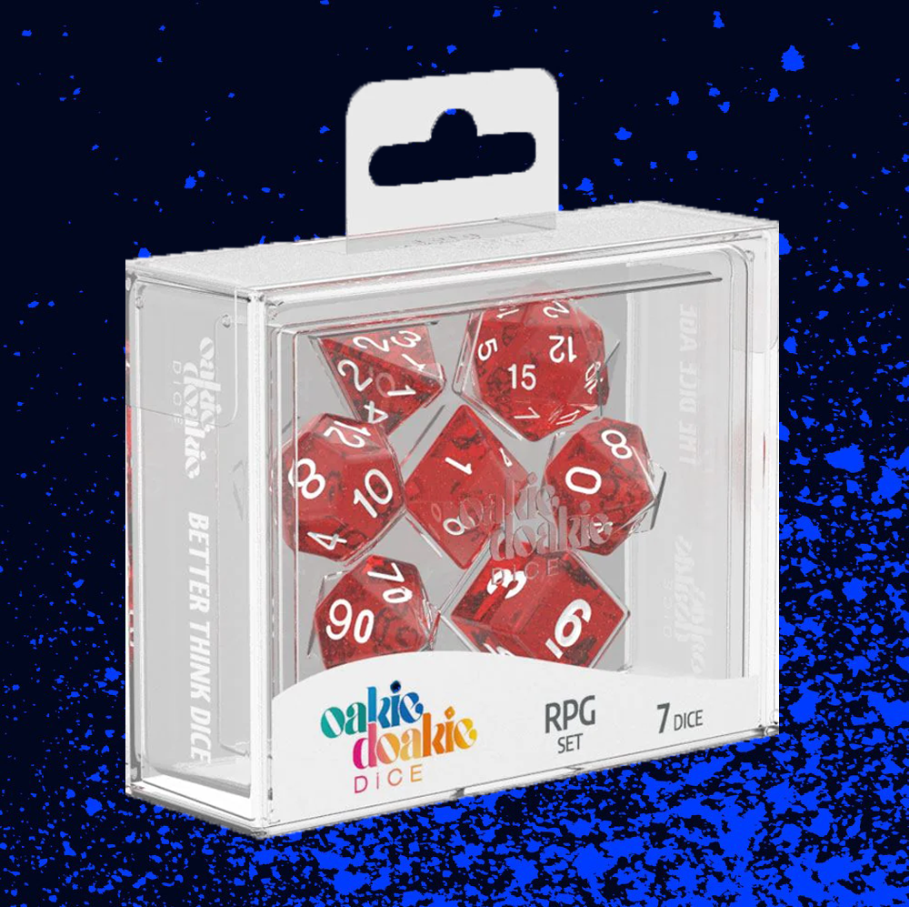 Oakie Doakie Dice RPG Set 7 Pack Speckled - Red