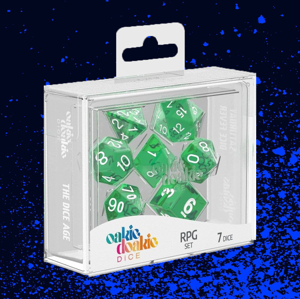 Oakie Doakie Dice RPG Set 7 Pack Translucent - Green