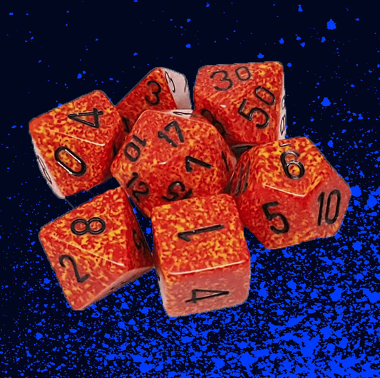 Chessex Speckled Polyhedral 7 Dice Set - Fire