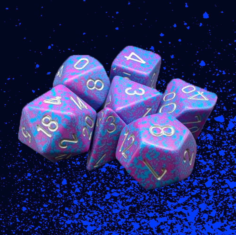 Chessex Speckled Polyhedral 7 Dice Set - Silver Tetra